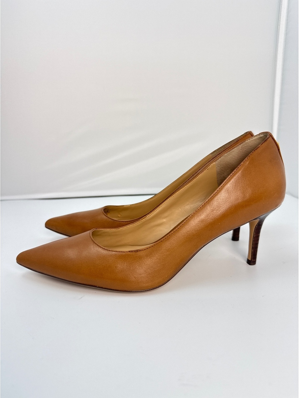 Vintage Lauren Ralph Lauren Brown 100% Leather Pointed Toe Stiletto Pumps Y2K
